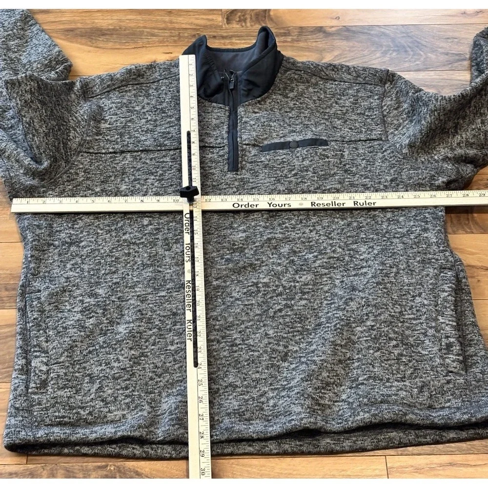Eddie Bauer Sweater Men 2XL Gray 1/4‎ Zip Hiking Fleece Outdoors Gorpcore